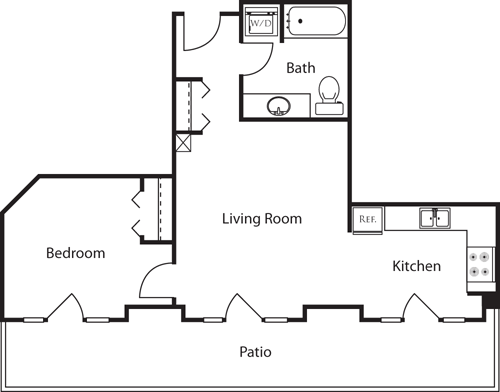 1 Bedroom 1 Bathroom Apartment for rent at Market Street Village in San Diego, CA