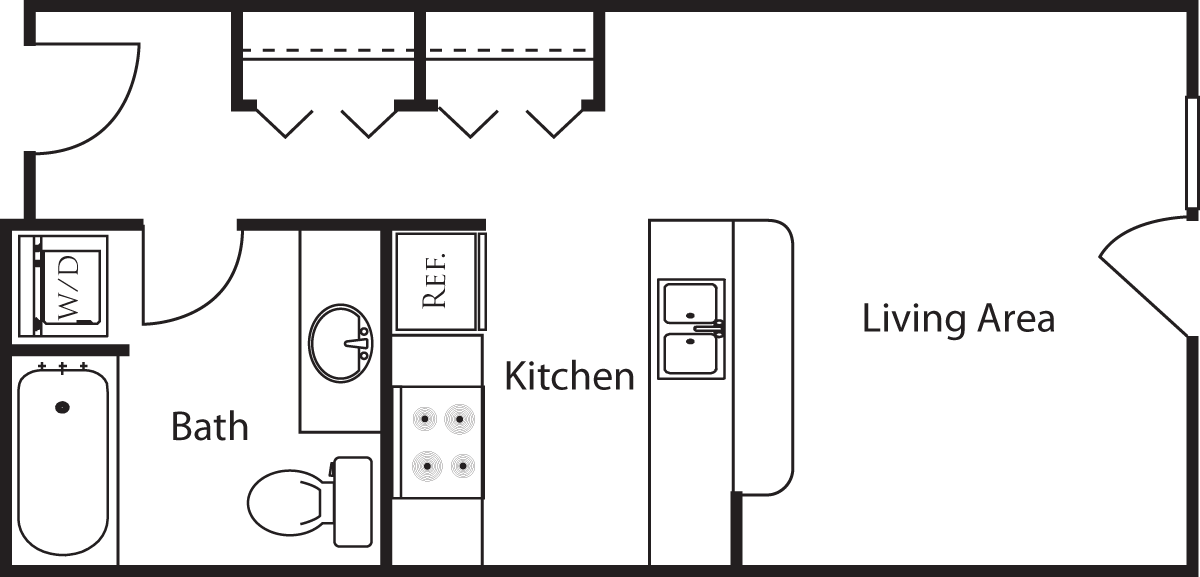 Studio 1 Bathroom Apartment for rent at Market Street Village in San Diego, CA