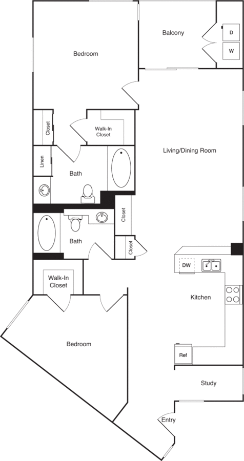 2 Bedrooms 2 Bathrooms Apartment for rent at Bay Hill in Long Beach, CA