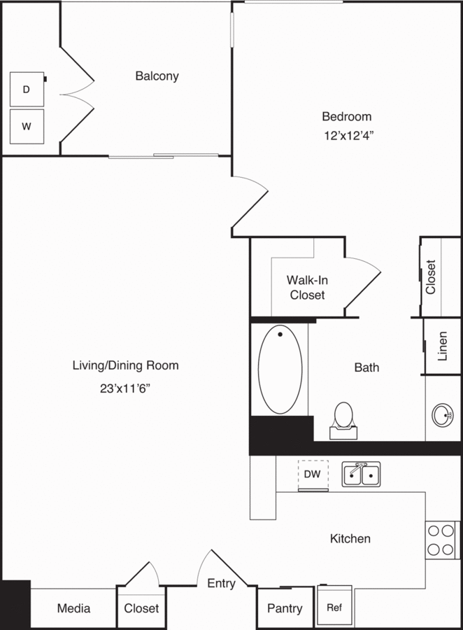 1 Bedroom 1 Bathroom Apartment for rent at Bay Hill in Long Beach, CA