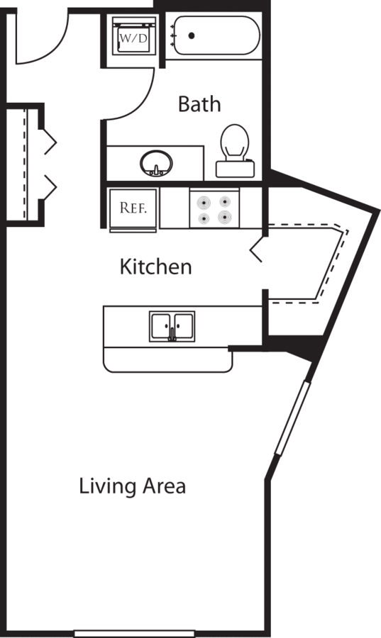 Studio 1 Bathroom Apartment for rent at Market Street Village in San Diego, CA