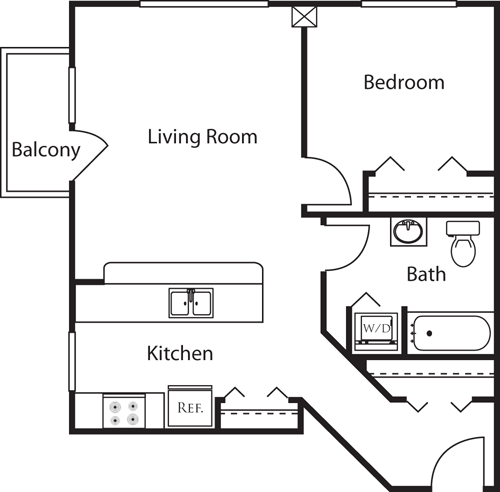 1 Bedroom 1 Bathroom Apartment for rent at Market Street Village in San Diego, CA