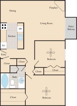 2 Bedrooms 1 Bathroom Apartment for rent at Maple View Apartments in Omaha, NE
