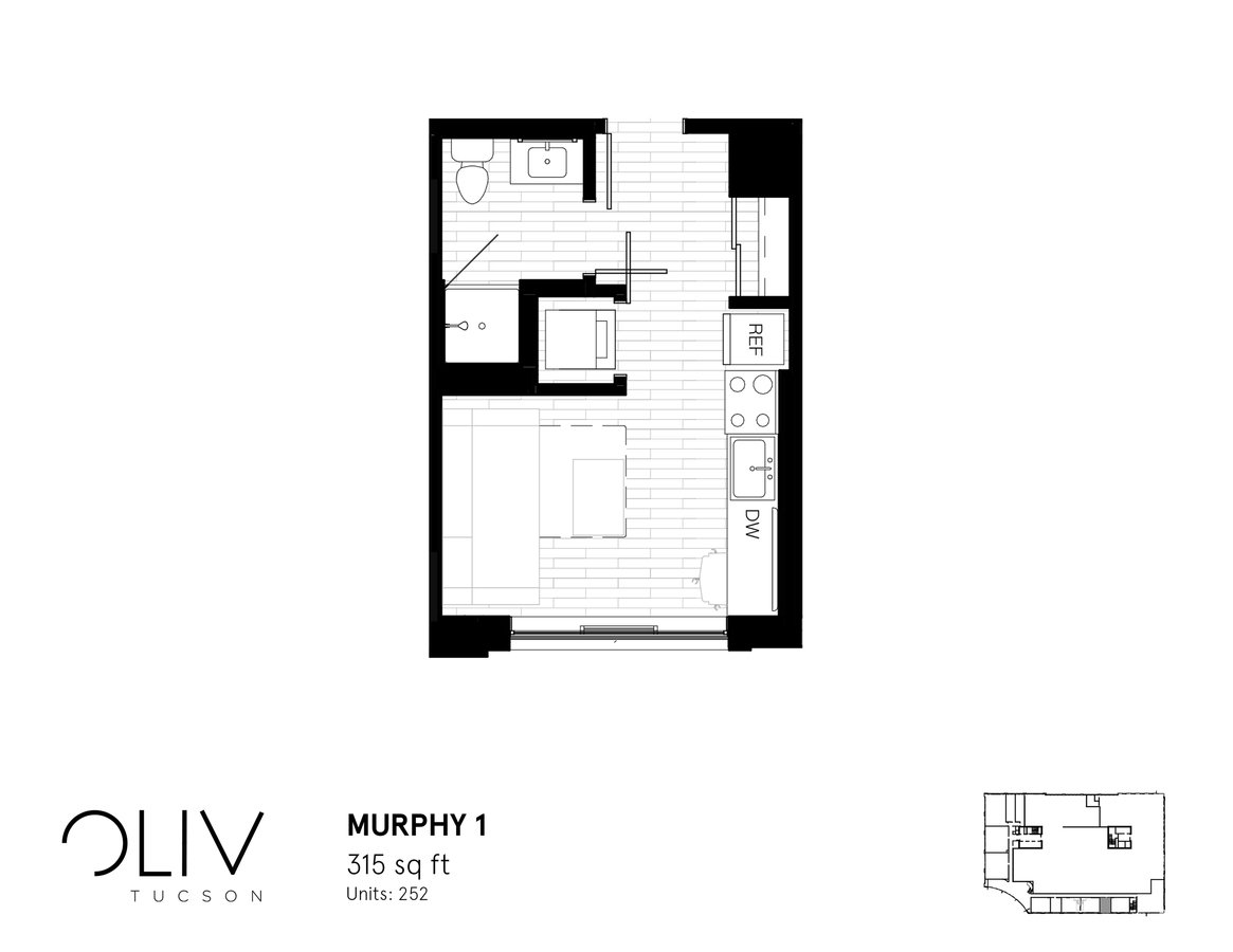 Studio 1 Bathroom Apartment for rent at ōliv Tucson in Tucson, AZ