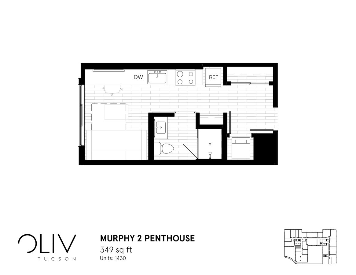 Studio 1 Bathroom Apartment for rent at ōliv Tucson in Tucson, AZ