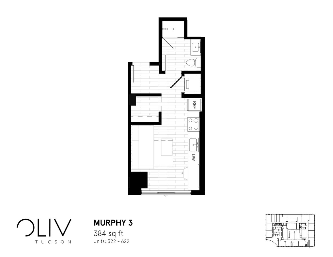 Studio 1 Bathroom Apartment for rent at ōliv Tucson in Tucson, AZ