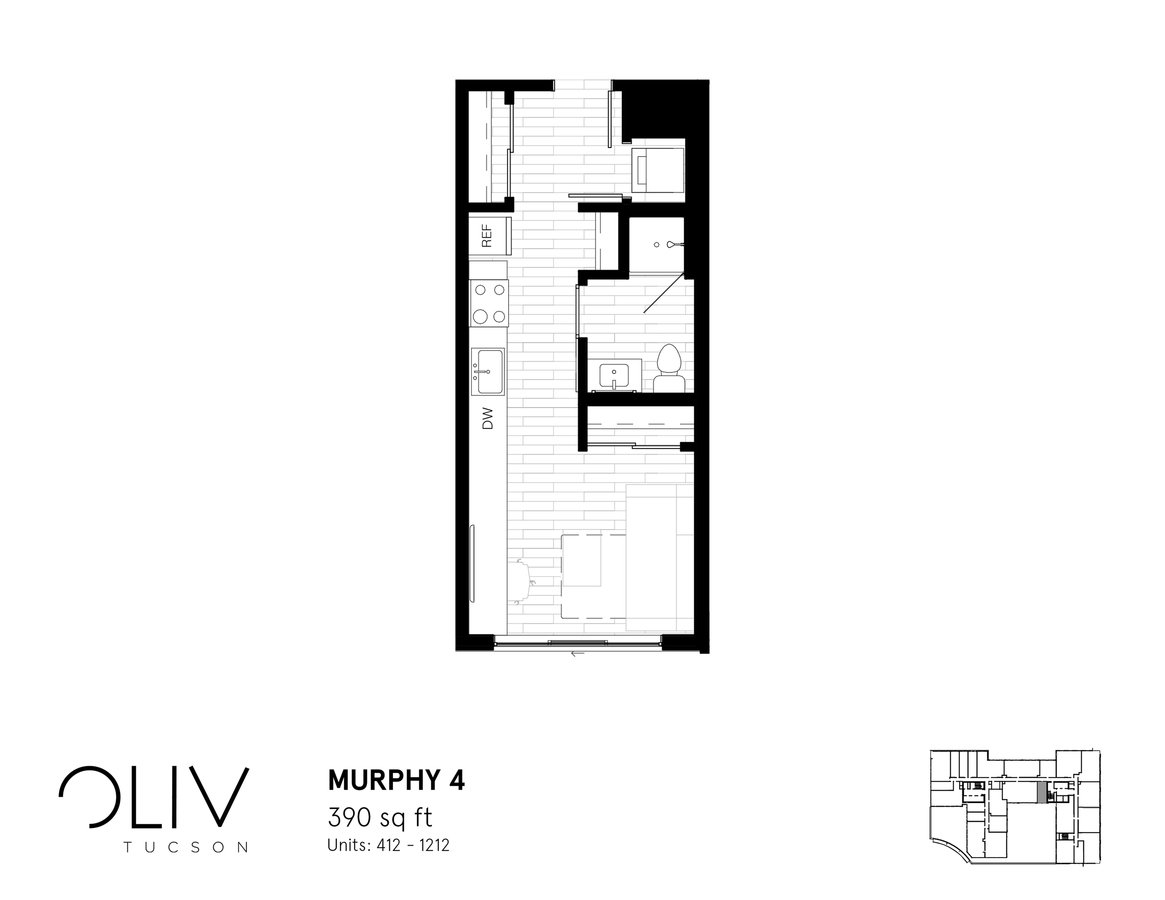 Studio 1 Bathroom Apartment for rent at ōliv Tucson in Tucson, AZ