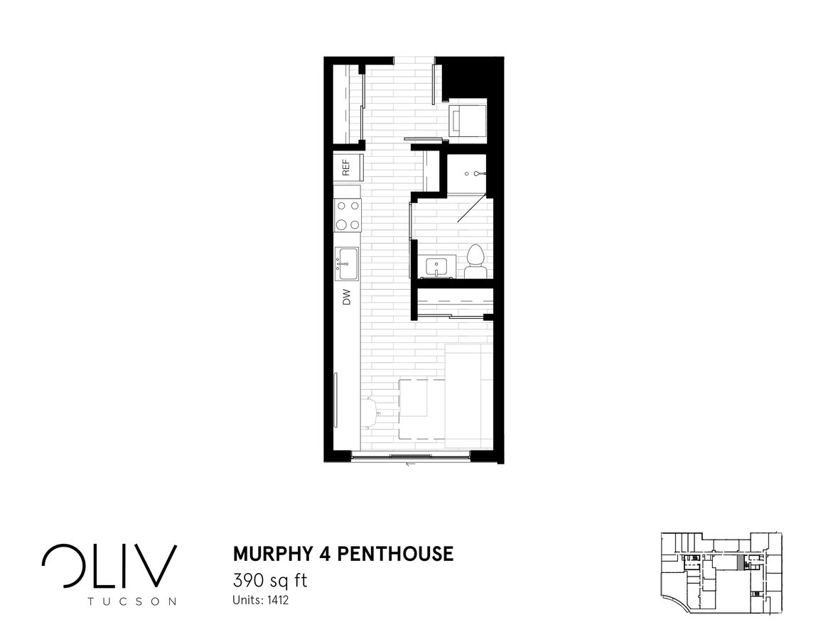 Studio 1 Bathroom Apartment for rent at ōliv Tucson in Tucson, AZ