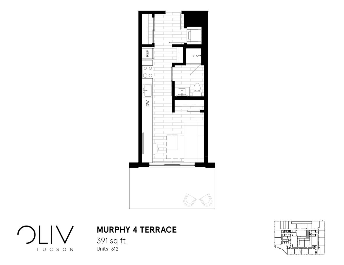 Studio 1 Bathroom Apartment for rent at ōliv Tucson in Tucson, AZ