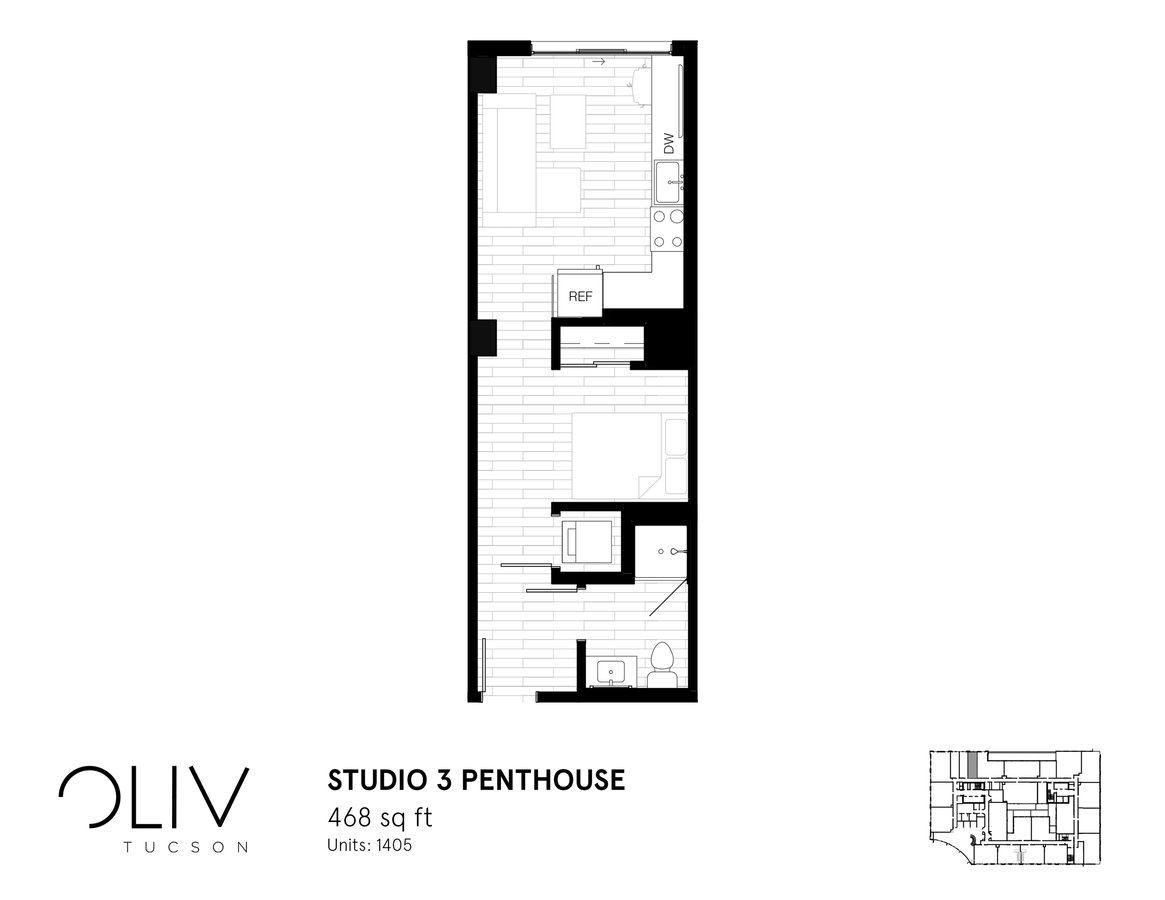 Studio 1 Bathroom Apartment for rent at ōliv Tucson in Tucson, AZ