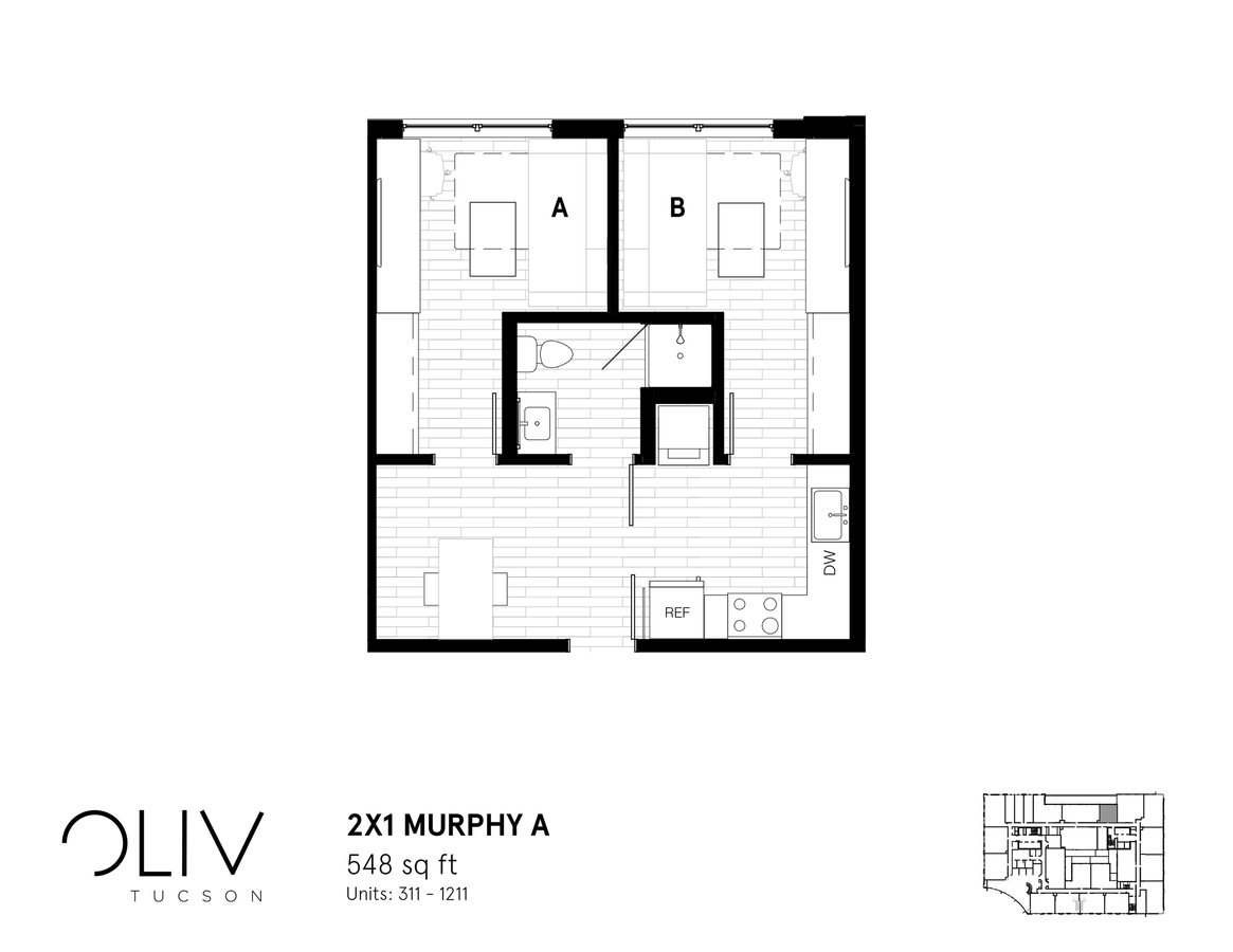 2 Bedrooms 1 Bathroom Apartment for rent at ōliv Tucson in Tucson, AZ