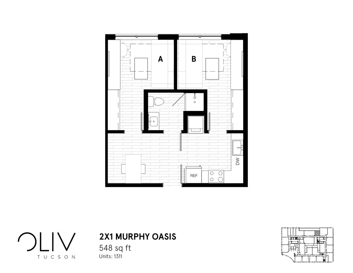 2 Bedrooms 1 Bathroom Apartment for rent at ōliv Tucson in Tucson, AZ