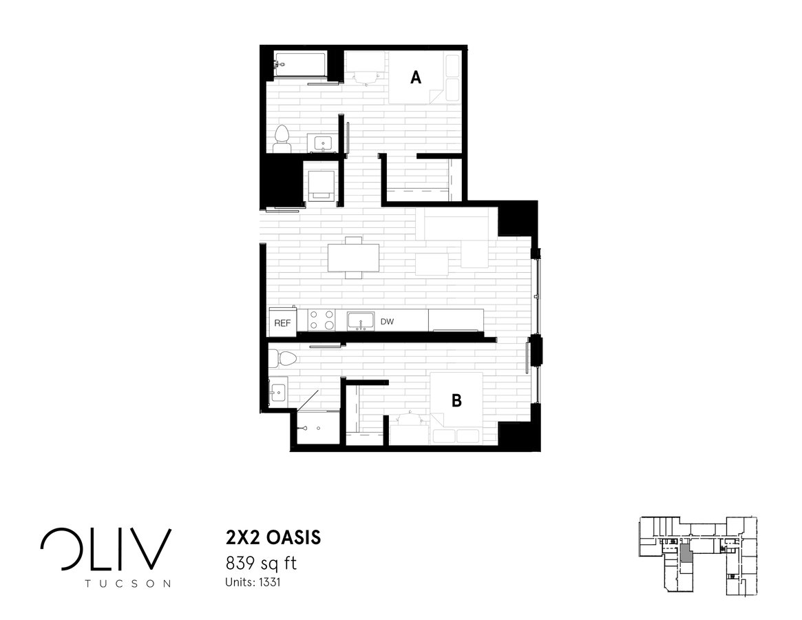 2 Bedrooms 2 Bathrooms Apartment for rent at ōliv Tucson in Tucson, AZ