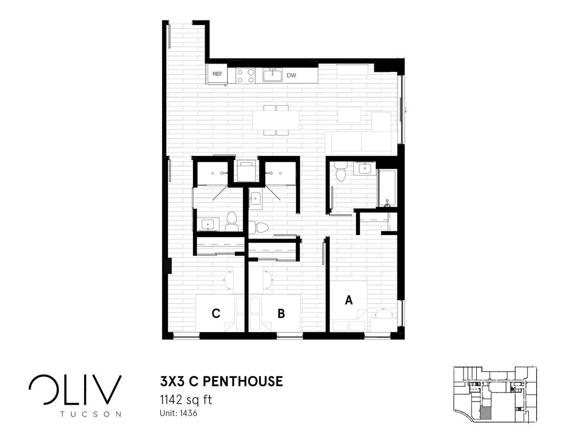 3 Bedrooms 3 Bathrooms Apartment for rent at ōliv Tucson in Tucson, AZ