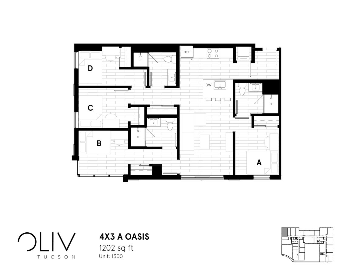 4 Bedrooms 3 Bathrooms Apartment for rent at ōliv Tucson in Tucson, AZ