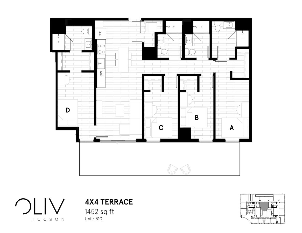 4 Bedrooms 4+ Bathrooms Apartment for rent at ōliv Tucson in Tucson, AZ