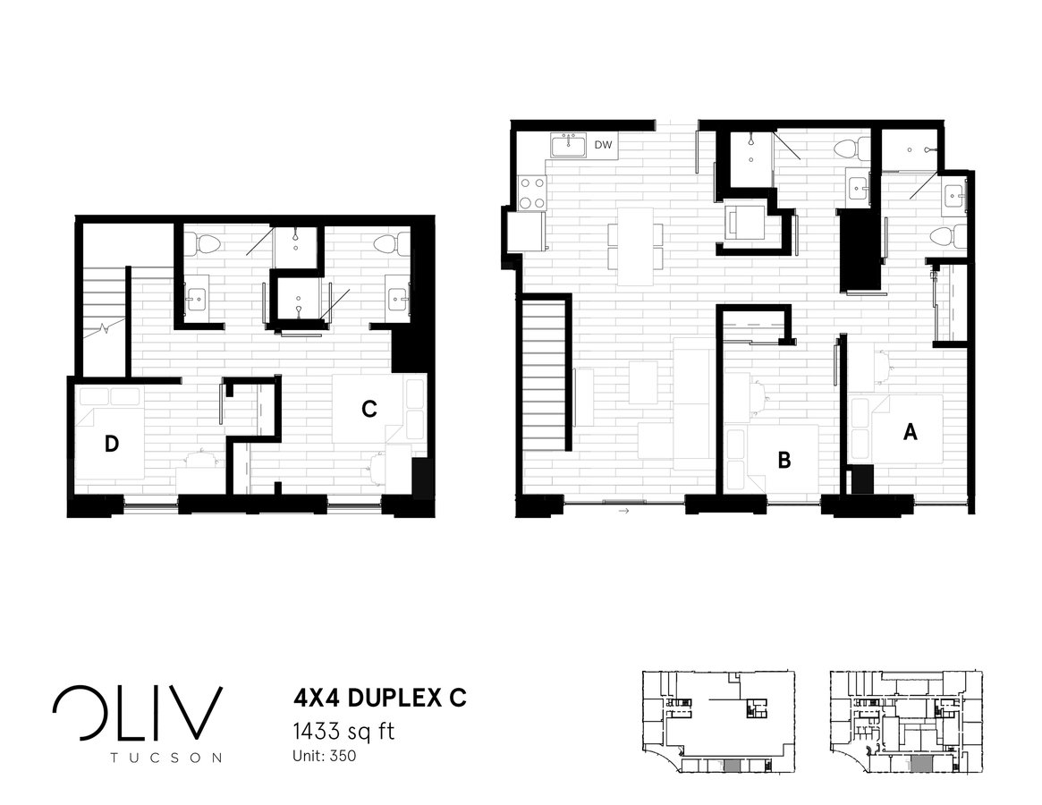 4 Bedrooms 4+ Bathrooms Apartment for rent at ōliv Tucson in Tucson, AZ