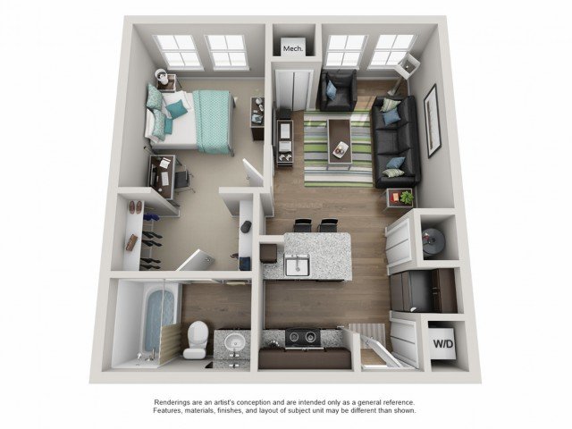 1 Bedroom 1 Bathroom Apartment for rent at Campus Circle in Urbana, IL