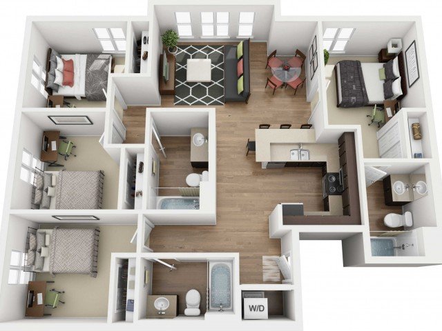 4 Bedrooms 3 Bathrooms Apartment for rent at 27 North in San Jose, CA