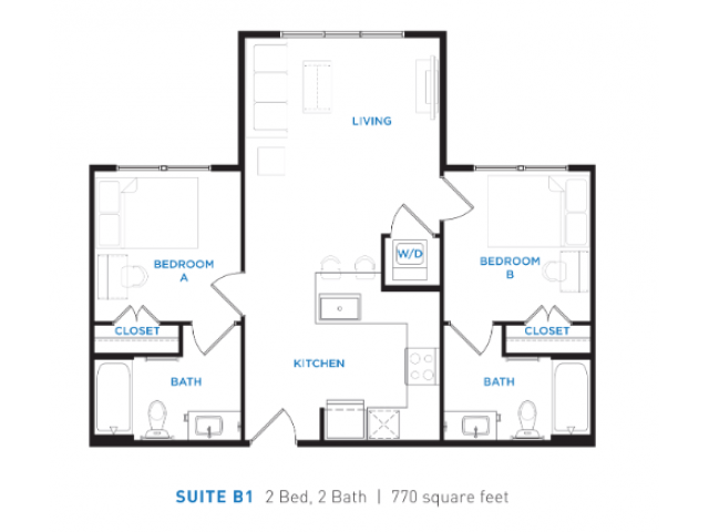 2 Bedrooms 2 Bathrooms Apartment for rent at Berkeley House in College Station, TX