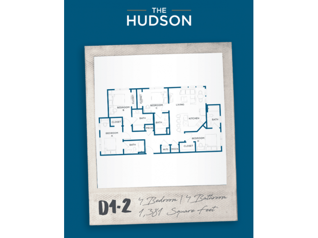 4 Bedrooms 4+ Bathrooms Apartment for rent at The Hudson in College Station, TX