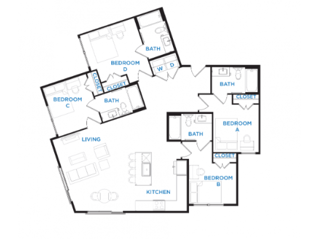 4 Bedrooms 4+ Bathrooms Apartment for rent at Berkeley House in College Station, TX
