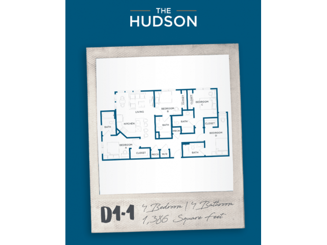 4 Bedrooms 4+ Bathrooms Apartment for rent at The Hudson in College Station, TX