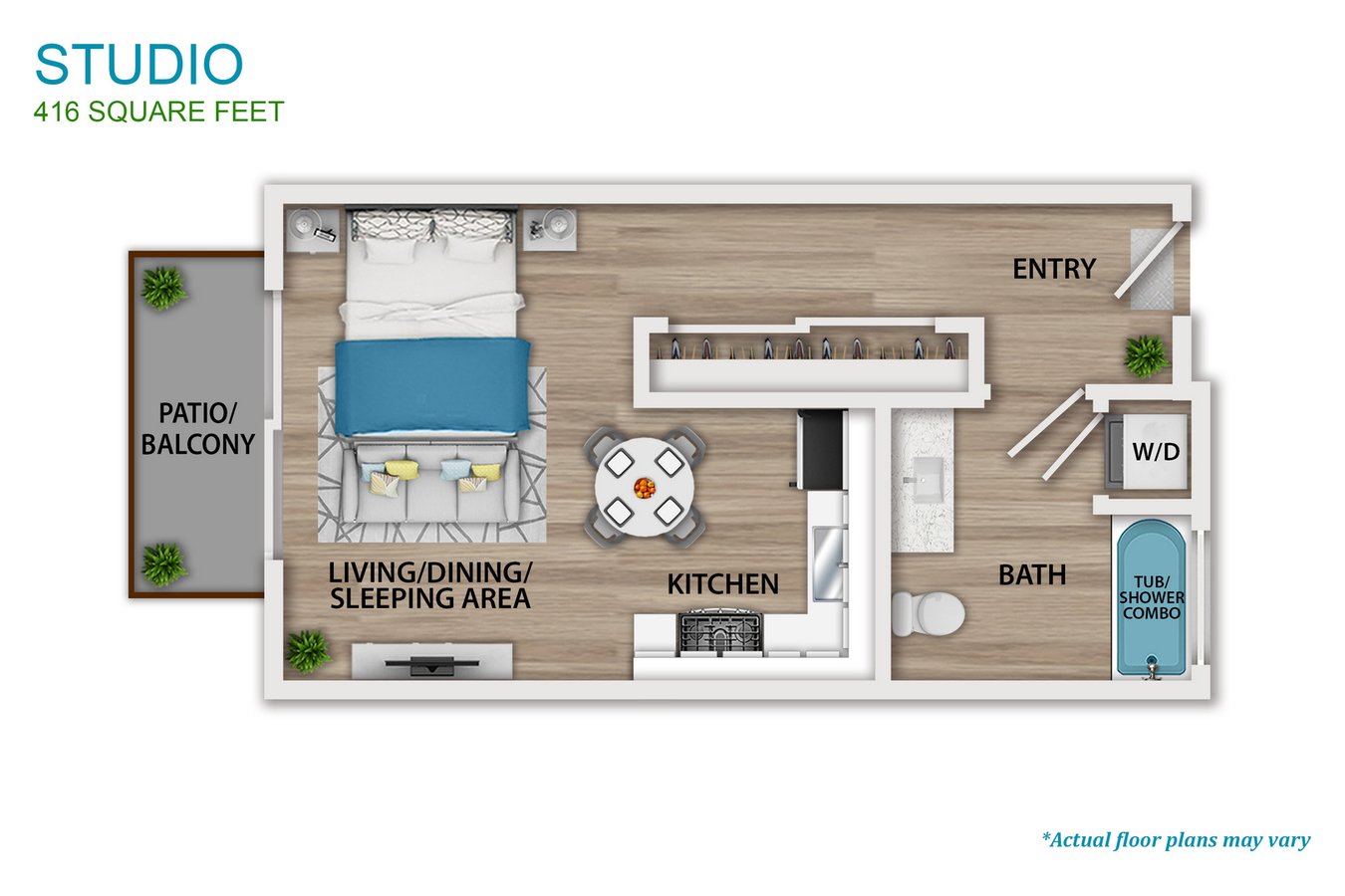 Studio 1 Bathroom Apartment for rent at The Culver in Los Angeles, CA