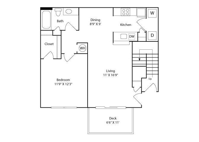 1 Bedroom 1 Bathroom Apartment for rent at The Enclave at Crossroads in Raleigh, NC