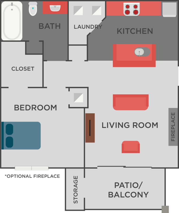 1 Bedroom 1 Bathroom Apartment for rent at Autumn Park Apartments in Charlotte, NC