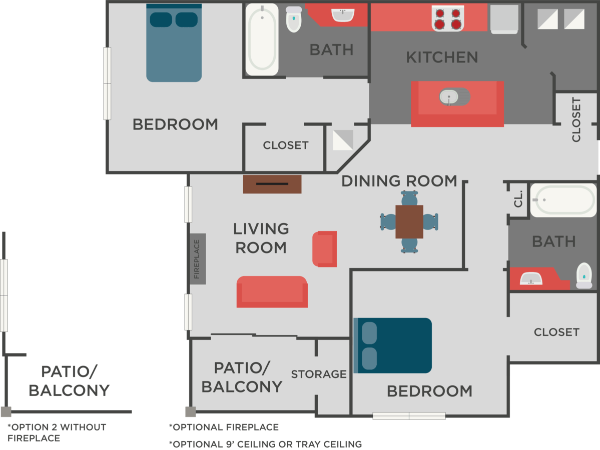 2 Bedrooms 2 Bathrooms Apartment for rent at Autumn Park Apartments in Charlotte, NC