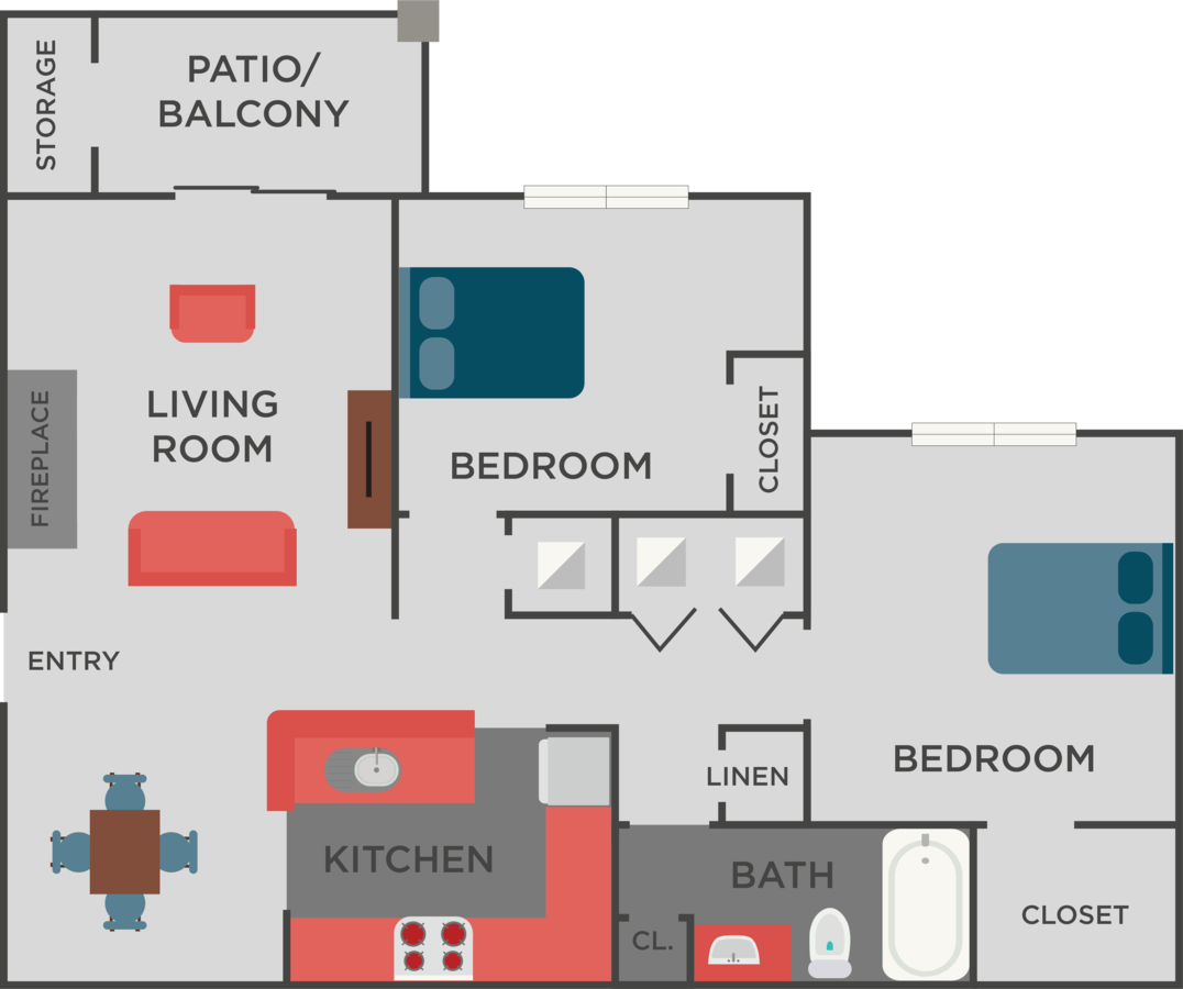 2 Bedrooms 1 Bathroom Apartment for rent at Autumn Park Apartments in Charlotte, NC
