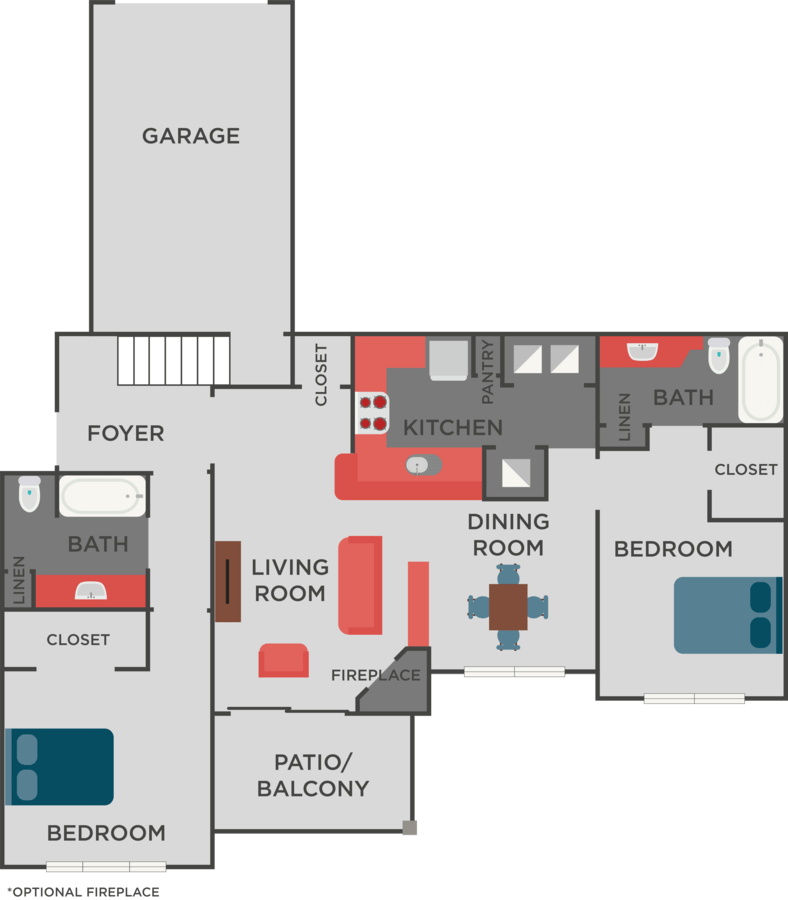 2 Bedrooms 2 Bathrooms Apartment for rent at Autumn Park Apartments in Charlotte, NC