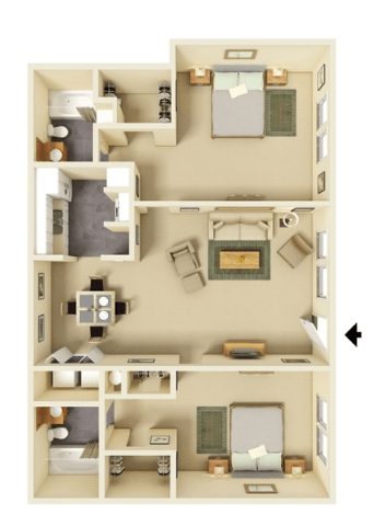 2 Bedrooms 2 Bathrooms Apartment for rent at Stone Lake in Indianapolis, IN