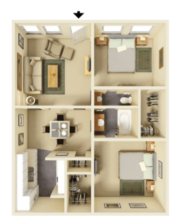 2 Bedrooms 1 Bathroom Apartment for rent at Stone Lake in Indianapolis, IN