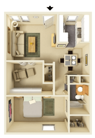 1 Bedroom 1 Bathroom Apartment for rent at Stone Lake in Indianapolis, IN