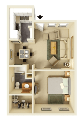 1 Bedroom 1 Bathroom Apartment for rent at Stone Lake in Indianapolis, IN