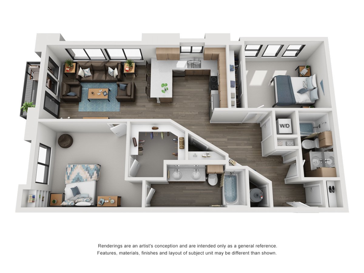 2 Bedrooms 2 Bathrooms Apartment for rent at Elevate at Pena Station in Denver, CO