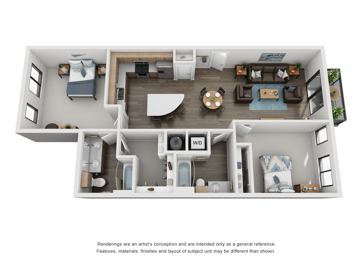 2 Bedrooms 2 Bathrooms Apartment for rent at Elevate at Pena Station in Denver, CO