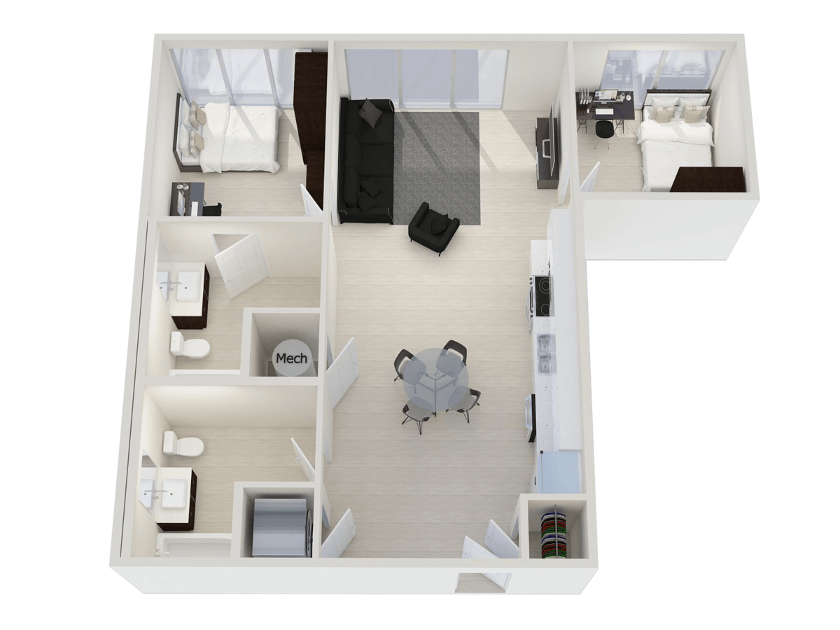 2 Bedrooms 2 Bathrooms Apartment for rent at 615 S Wright in Champaign, IL