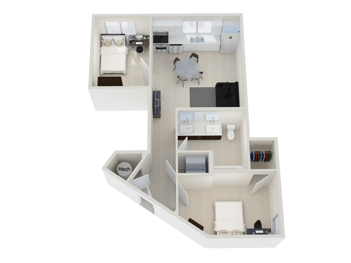 2 Bedrooms 1 Bathroom Apartment for rent at 615 S Wright in Champaign, IL