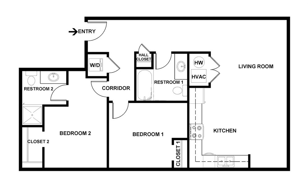 2 Bedrooms 2 Bathrooms Apartment for rent at Capitol Rows in Omaha, NE