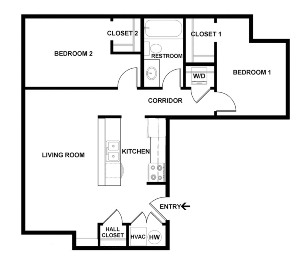2 Bedrooms 1 Bathroom Apartment for rent at Capitol Rows in Omaha, NE