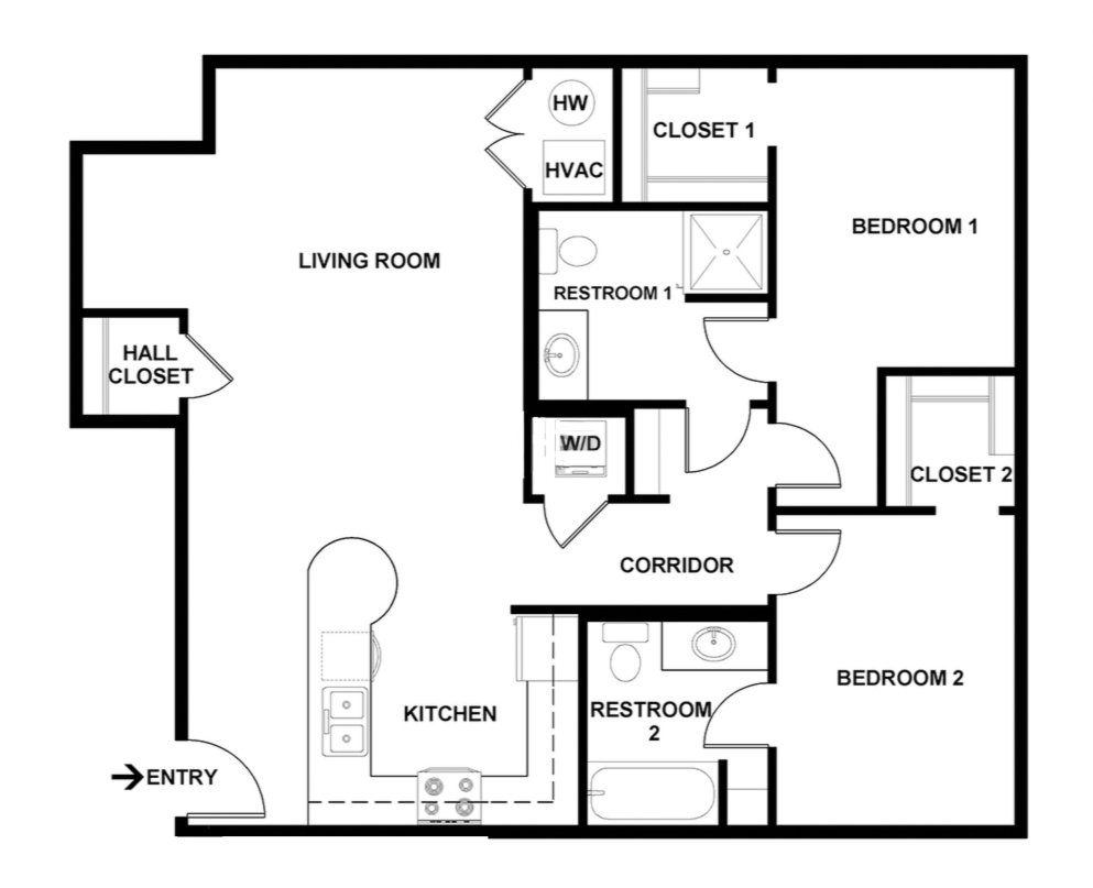 2 Bedrooms 2 Bathrooms Apartment for rent at Capitol Rows in Omaha, NE