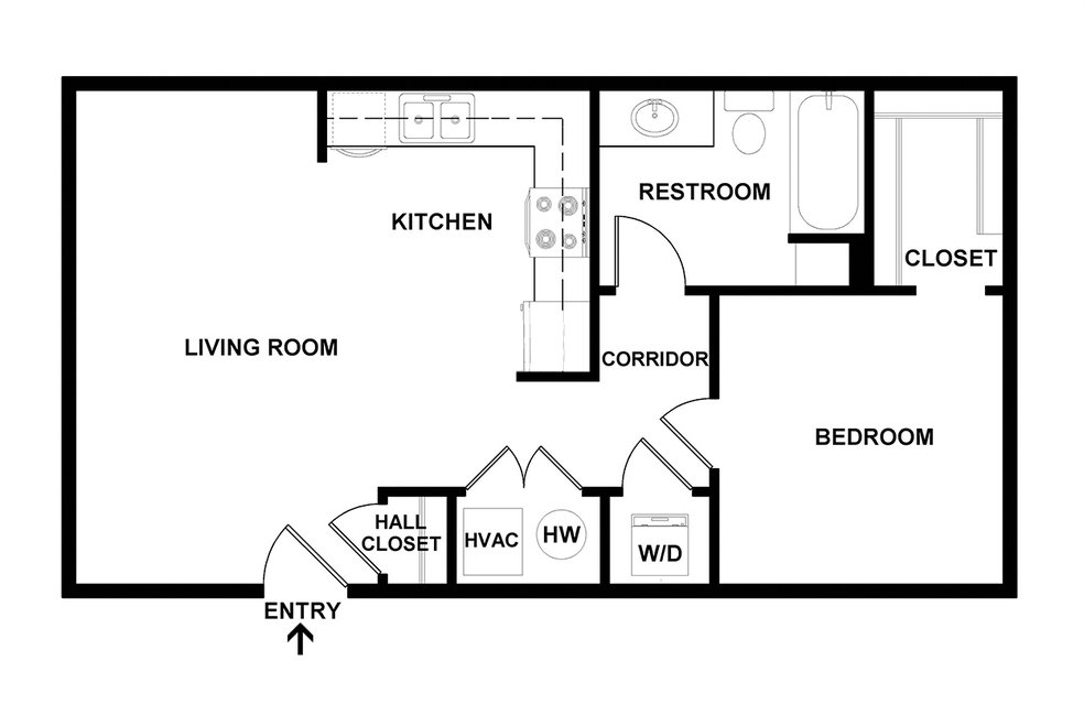 1 Bedroom 1 Bathroom Apartment for rent at Capitol Rows in Omaha, NE