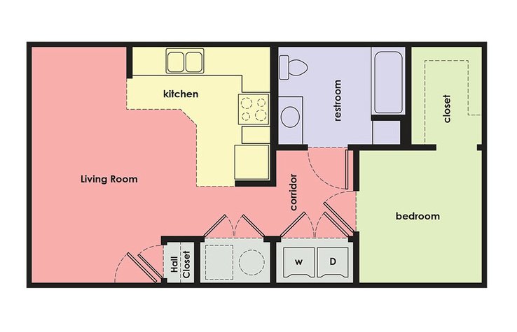 1 Bedroom 1 Bathroom Apartment for rent at Capitol Rows in Omaha, NE