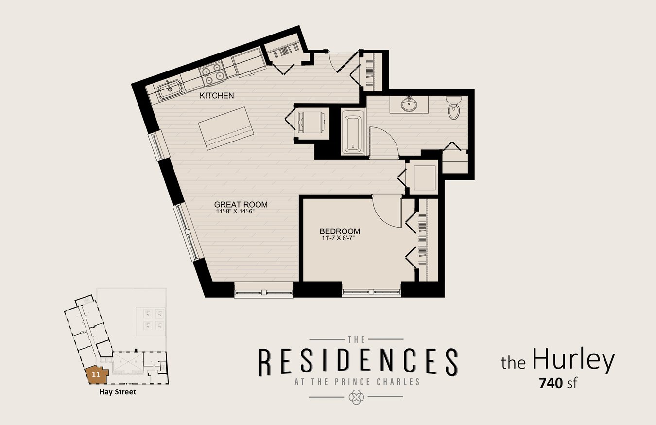 1 Bedroom 1 Bathroom Apartment for rent at The Residences at the Prince Charles in Fayetteville, NC