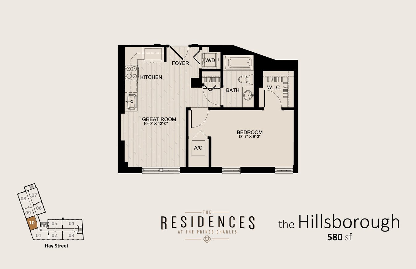 1 Bedroom 1 Bathroom Apartment for rent at The Residences at the Prince Charles in Fayetteville, NC