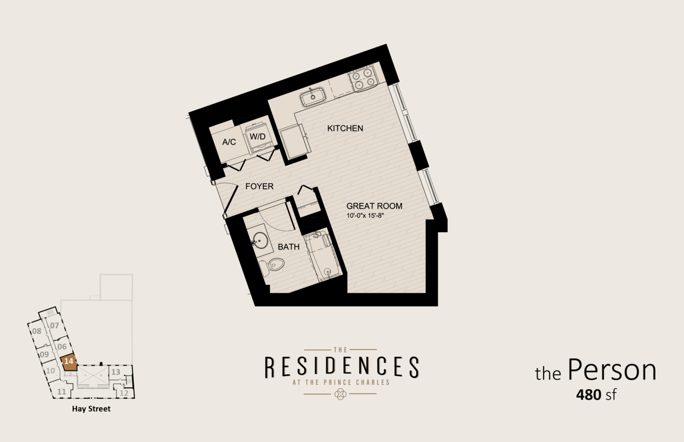 Studio 1 Bathroom Apartment for rent at The Residences at the Prince Charles in Fayetteville, NC