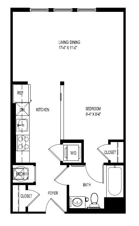 Studio 1 Bathroom Apartment for rent at Portside at East Pier in East Boston, MA